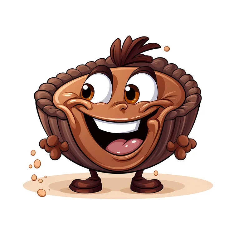 Happy Chocolate Tart Cartoon Illustration
