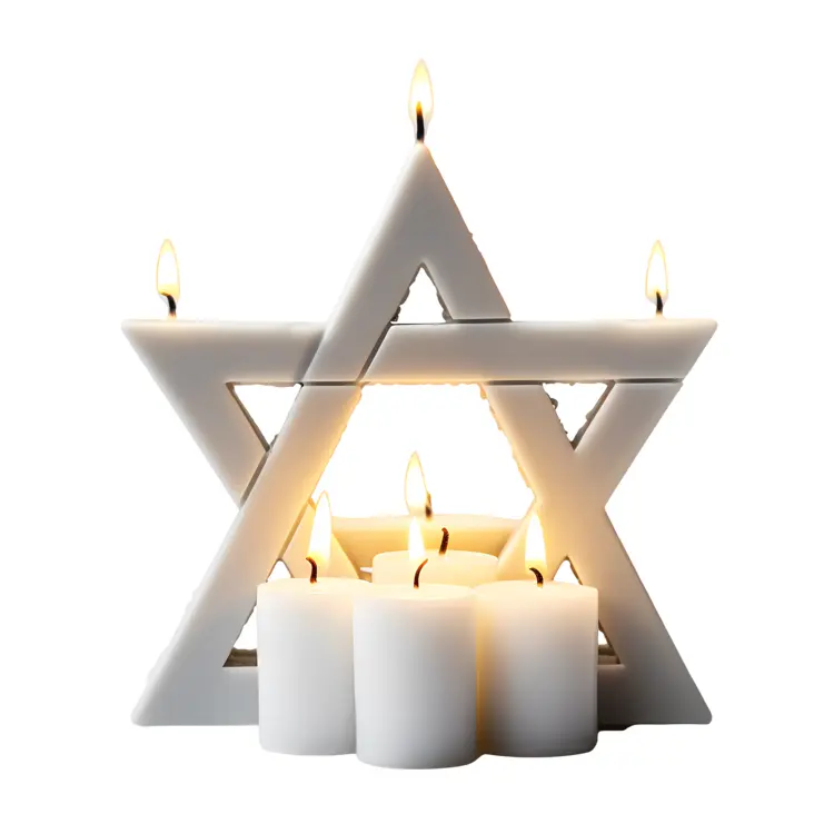 White Star with Candles for Festive Decoration