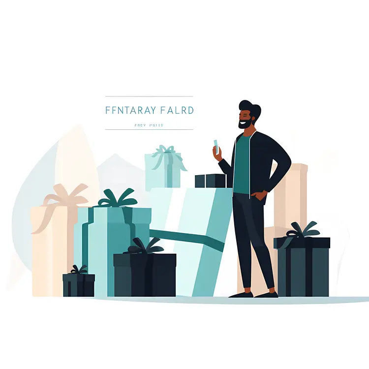 Man with Multiple Gift Boxes