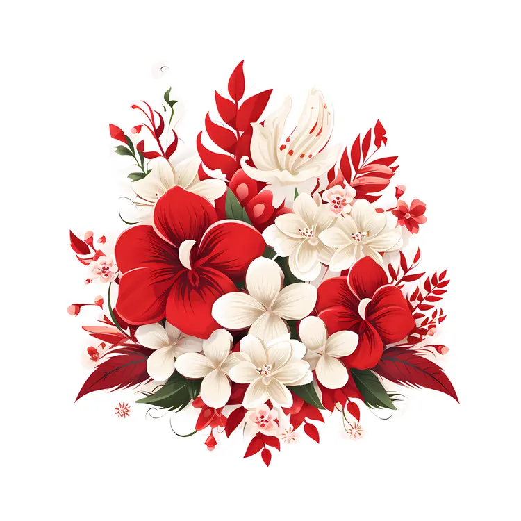 Charming Red and White Floral Display