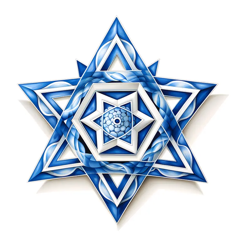 Geometric Blue Star Design