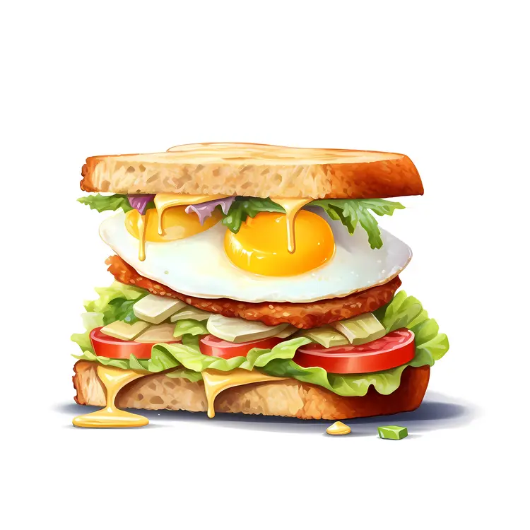 Delicious Sandwich with Egg and Vegetables