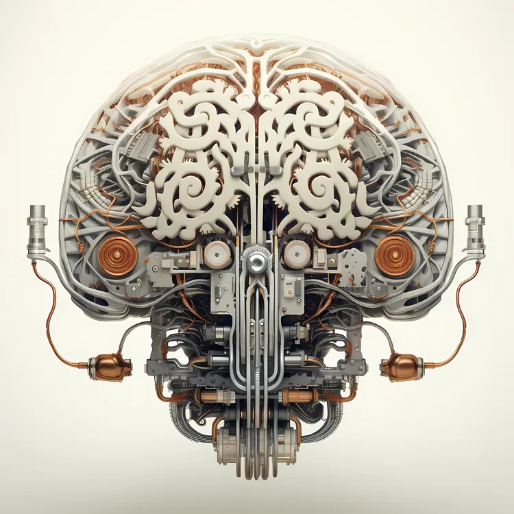 Intricate Mechanical Brain Illustration