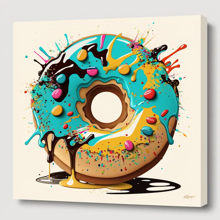 Colorful Artistic Donut with Sprinkles