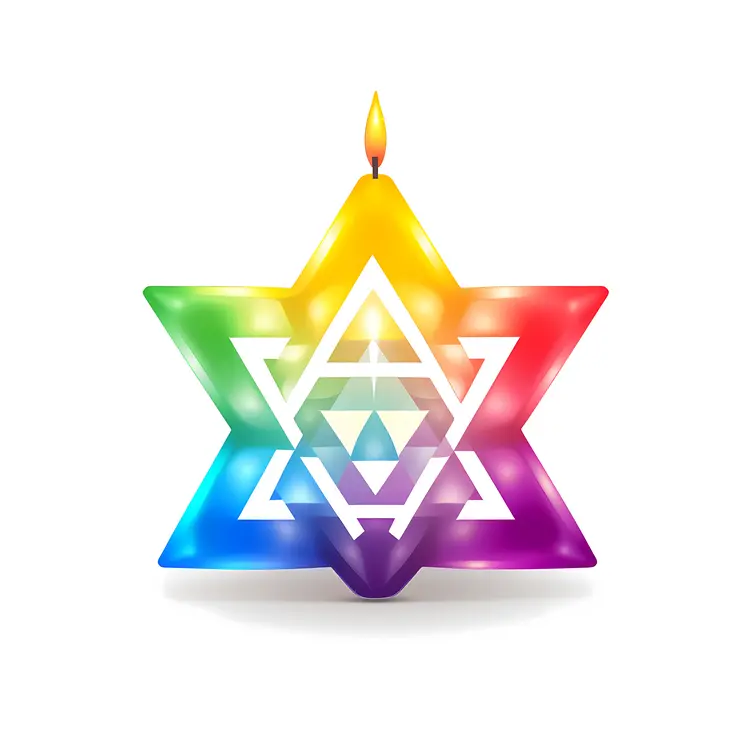 Rainbow Star with Candle