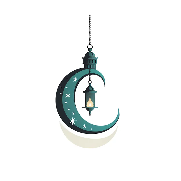 Simple Lantern with Crescent Moon