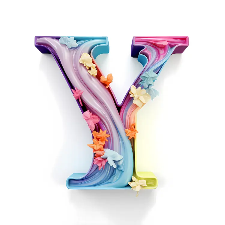 Colorful Y Letter with Artistic Design