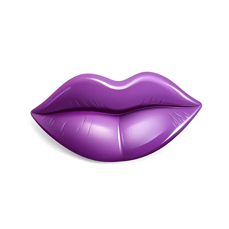 Purple Lips Illustration for Beauty Concept