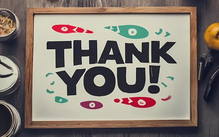 Decorative Thank You Message in a Frame