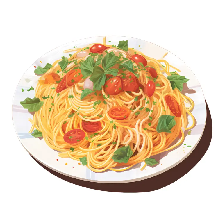 Spaghetti with Tomatoes and Basil
