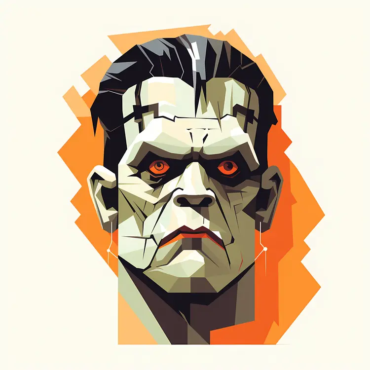 Geometric Frankenstein Illustration
