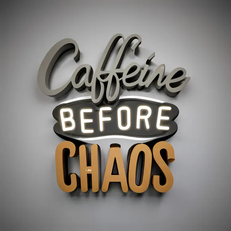 Caffeine Before Chaos Sign
