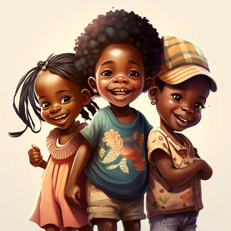 Happy Children Smiling Together