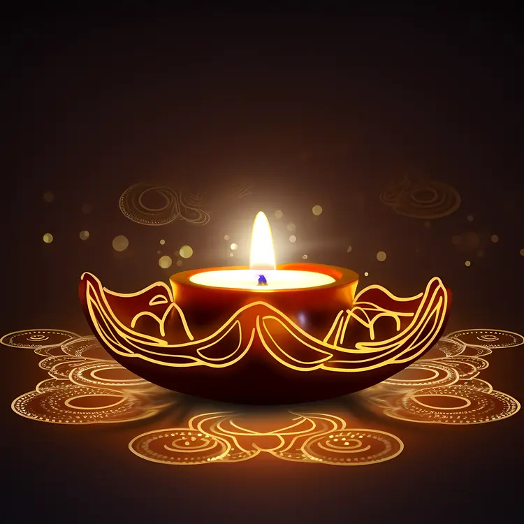 Glowing Diya for Diwali Night