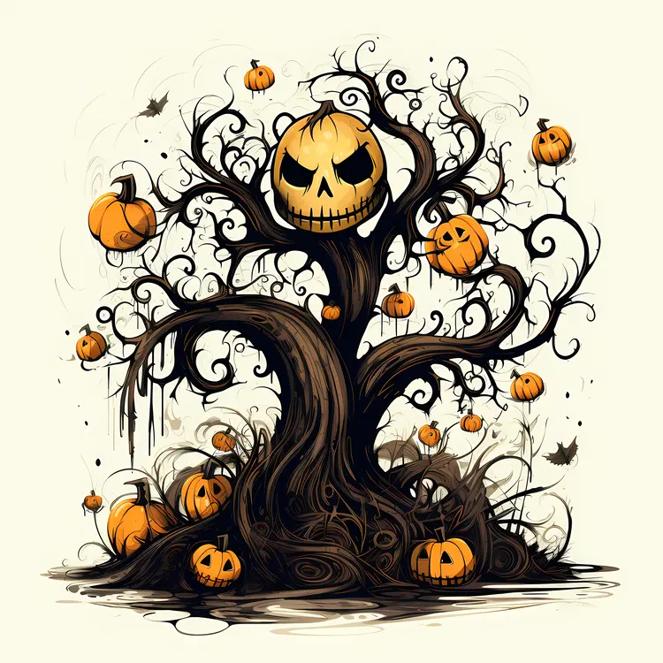 Spooky Pumpkin Tree for Halloween