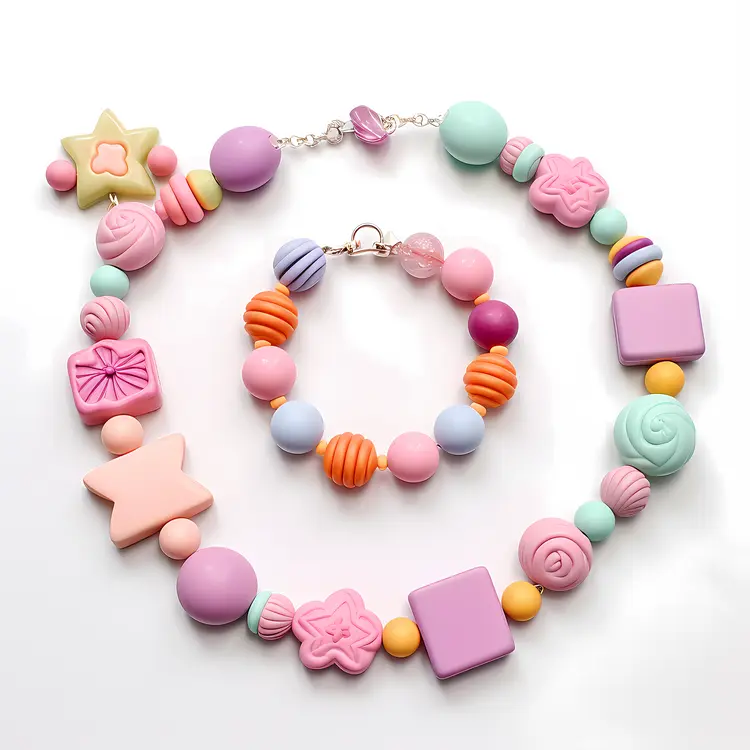 Cute Pastel Bead Jewelry Set