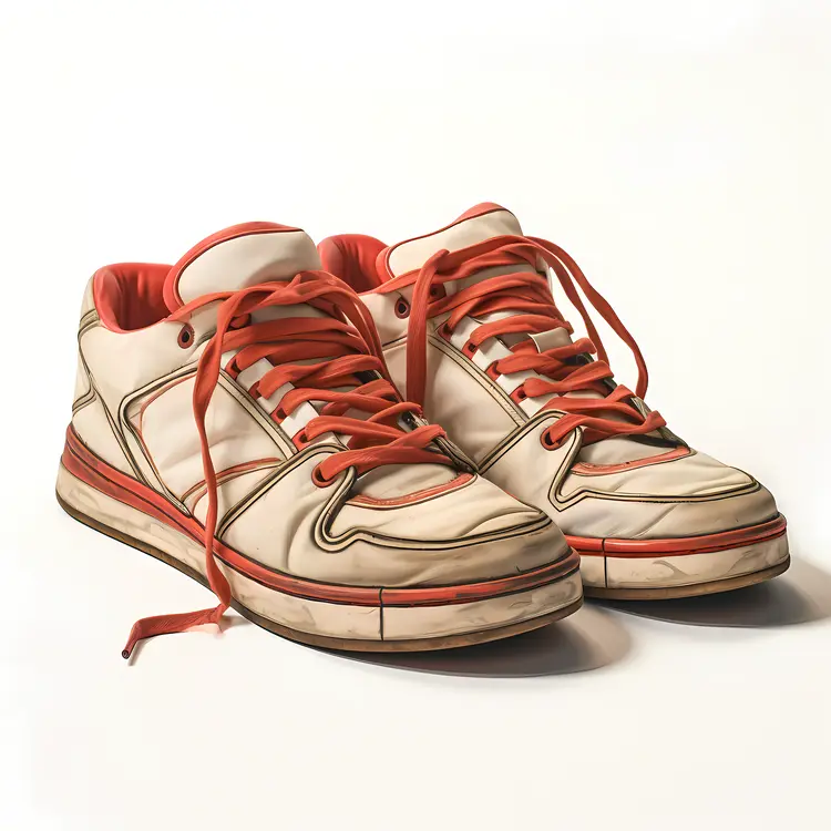 Red and White Casual Sneakers