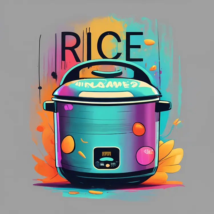 Colorful Rice Cooker with Text