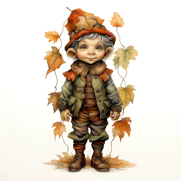Cute Elf with Leaves