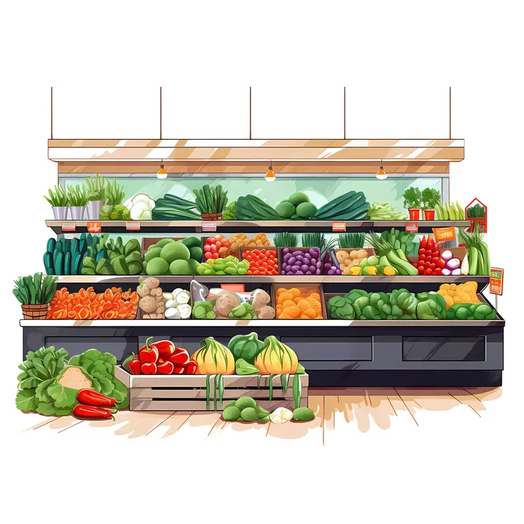 Colorful Vegetable Stand at Market
