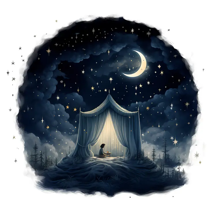 Peaceful Night Camping Under the Stars
