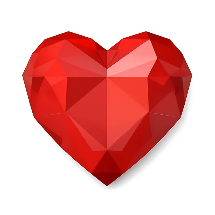 Geometric Red Heart Illustration for Valentine's Day