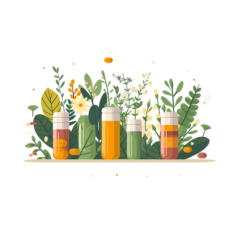Herbal Bottles with Natural Ingredients
