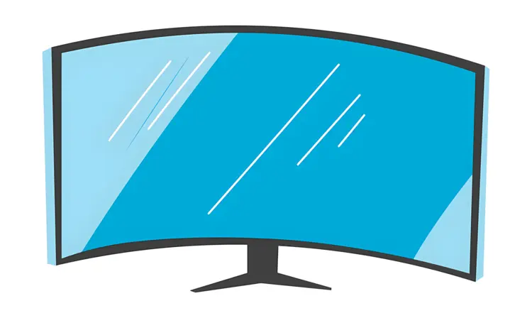 Curved Screen TV Illustration