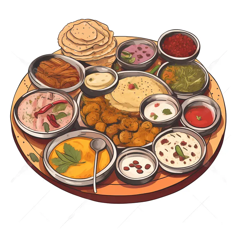Traditional Indian Thali Platter