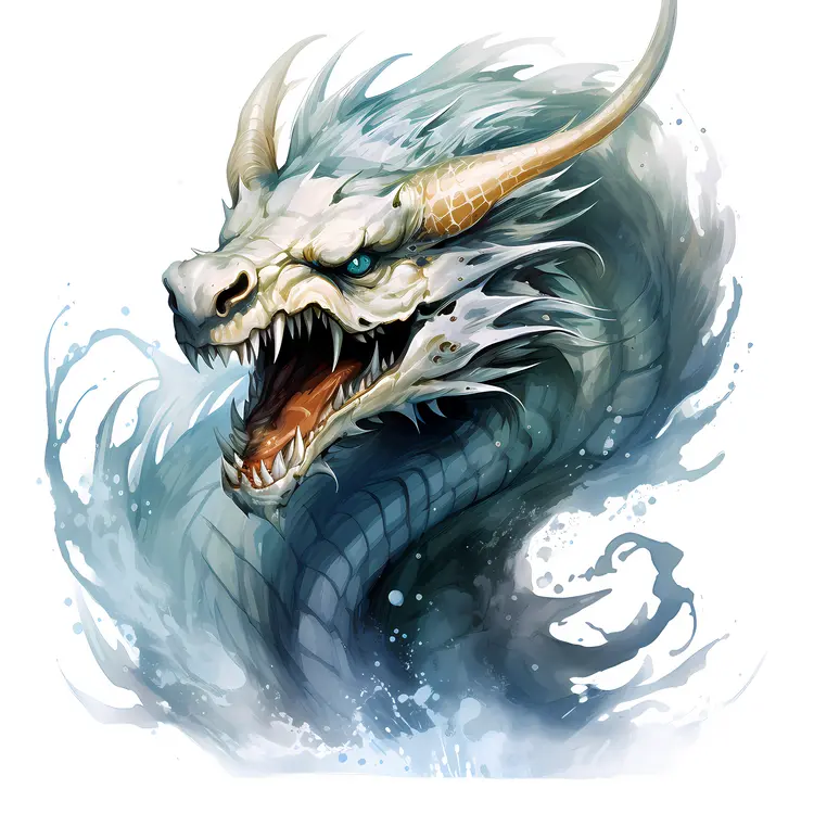 Fierce Water Dragon Illustration