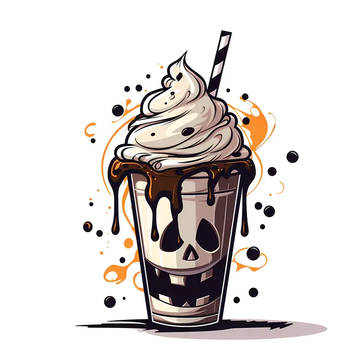 Spooky Halloween Milkshake with Chocolate Drizzle