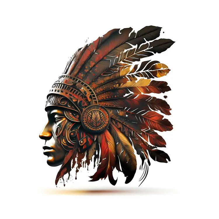 Native American Headdress with Feathers