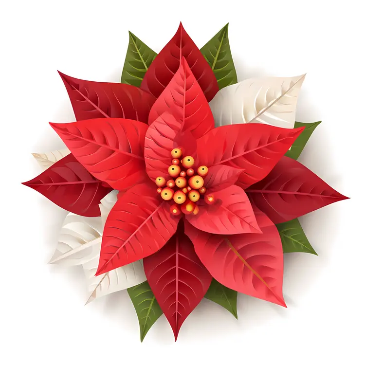 Beautiful Red Poinsettia for Christmas Decor