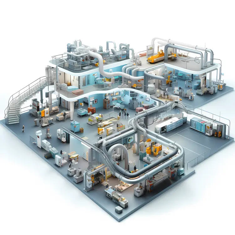 Advanced Factory with Complex Machinery