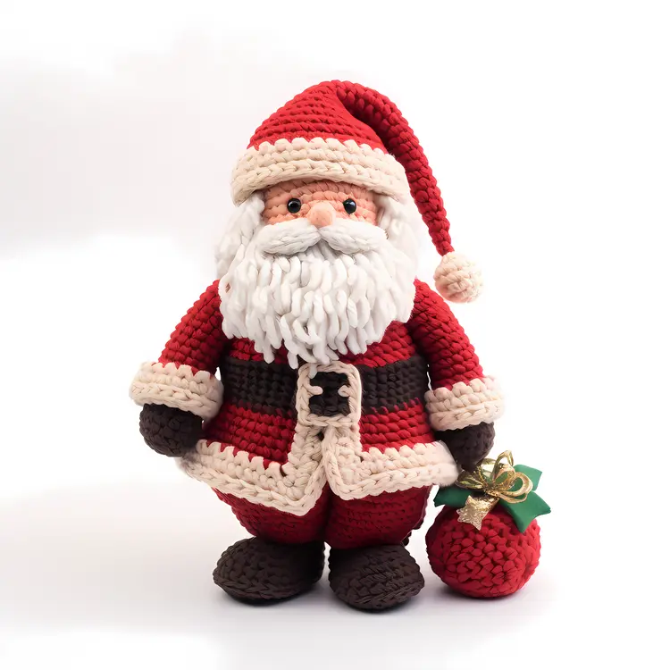 Crochet Santa with Gift