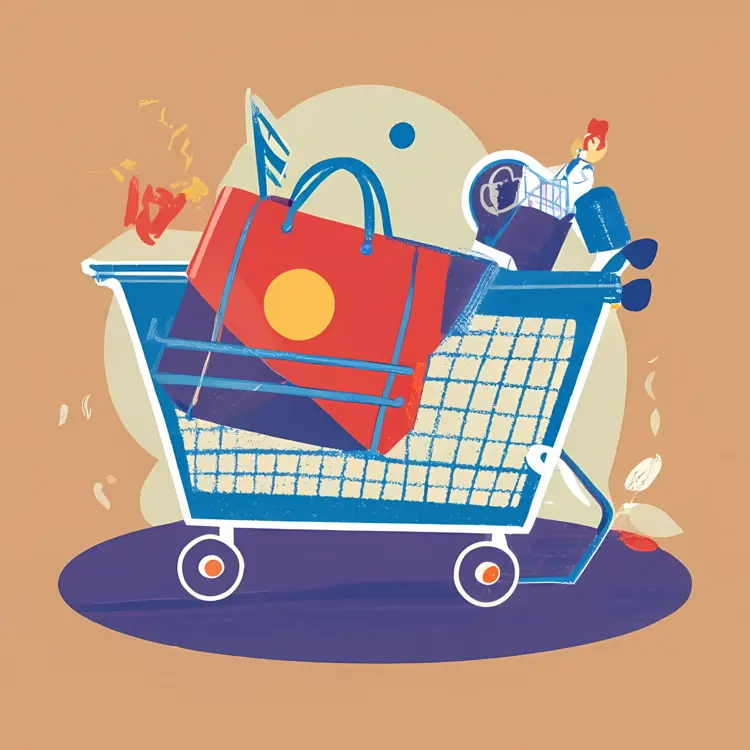 Shopping Cart with Items