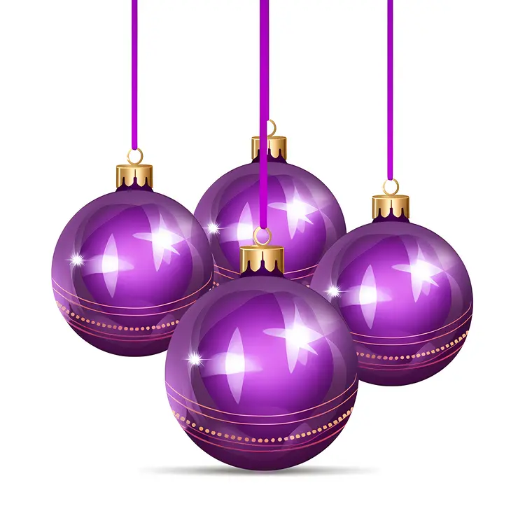 Purple Christmas Ornaments for Festive Decoration