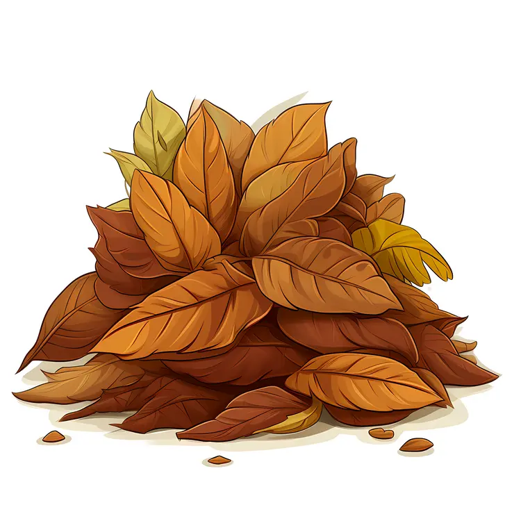 Pile of Brown Leaves for Autumn Season