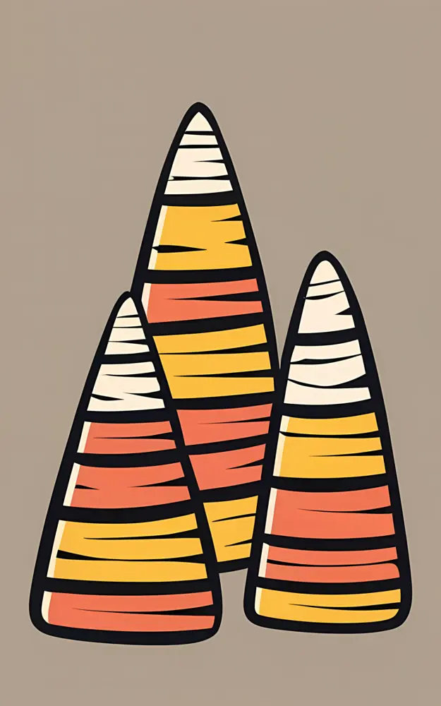 Colorful Candy Corn Illustration for Halloween