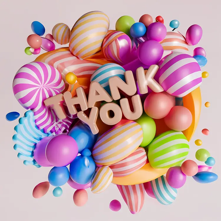Colorful Balloon Thank You Card