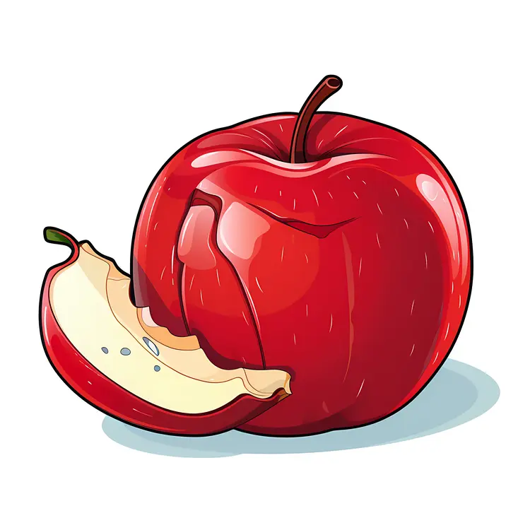 Juicy Red Apple Illustration