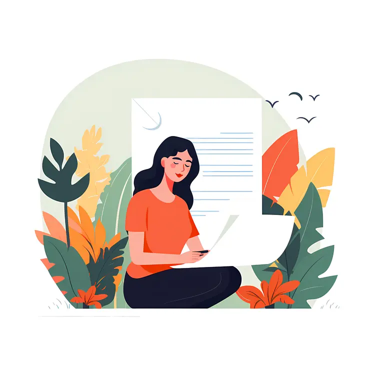 Girl with Laptop in Nature