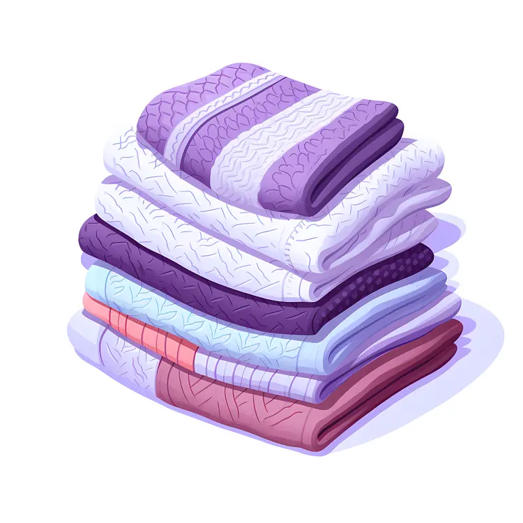 Neatly Folded Stack of Towels