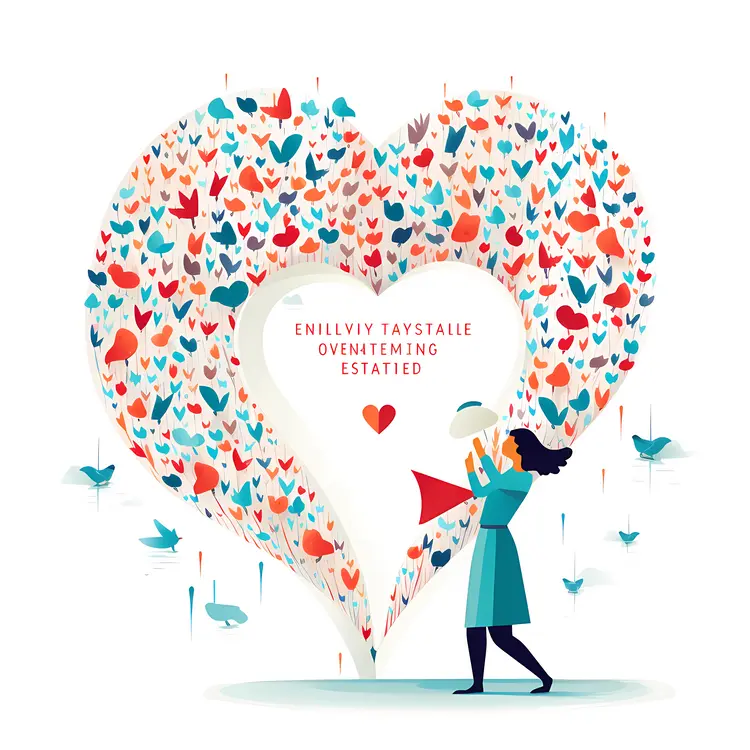 Heart and Birds with Loving Message
