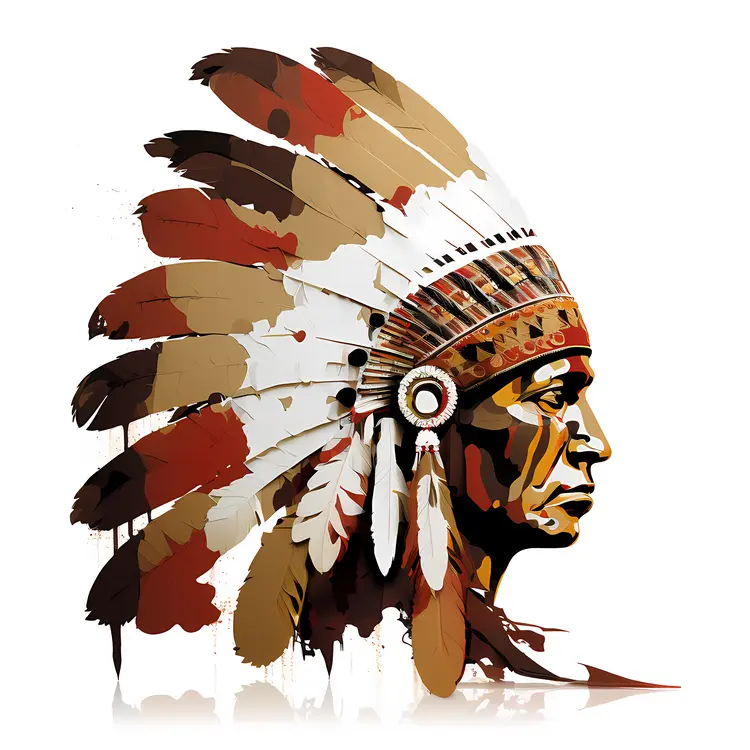 Traditional Native American Headdress with Feathers