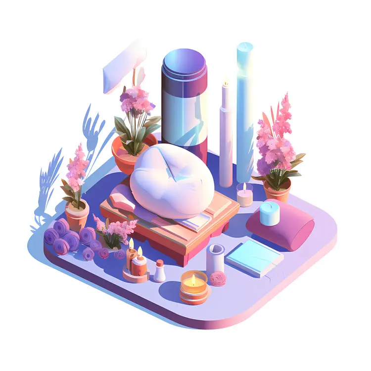 Spa Setup with Candles and Flowers