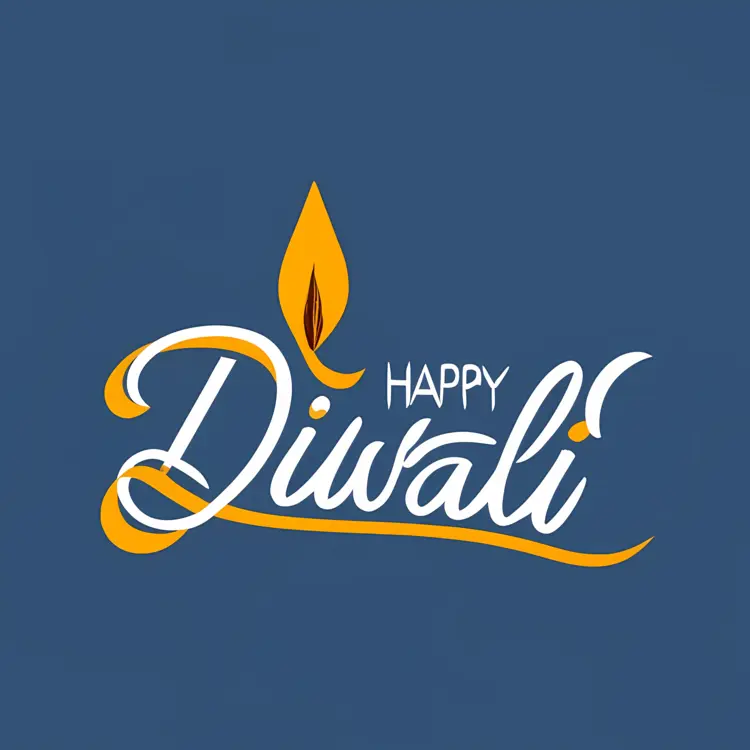 Simple Happy Diwali with Diya