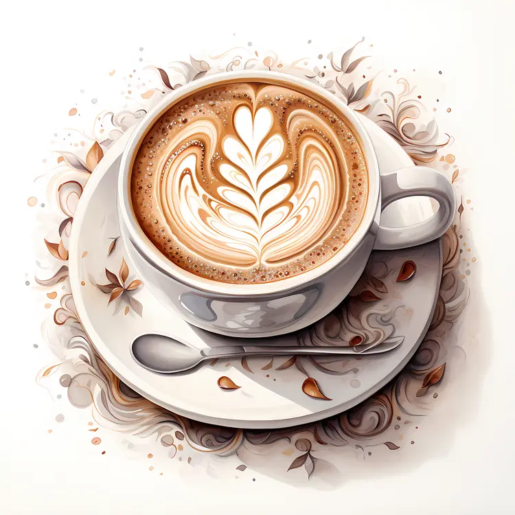 Beautiful Latte Art Coffee in a Cup