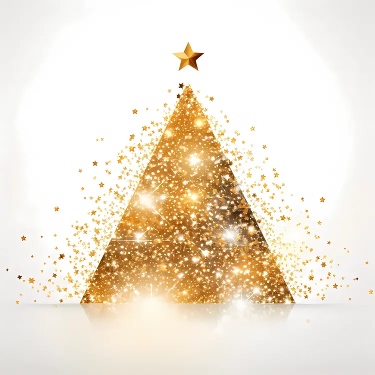 Golden Sparkling Christmas Tree