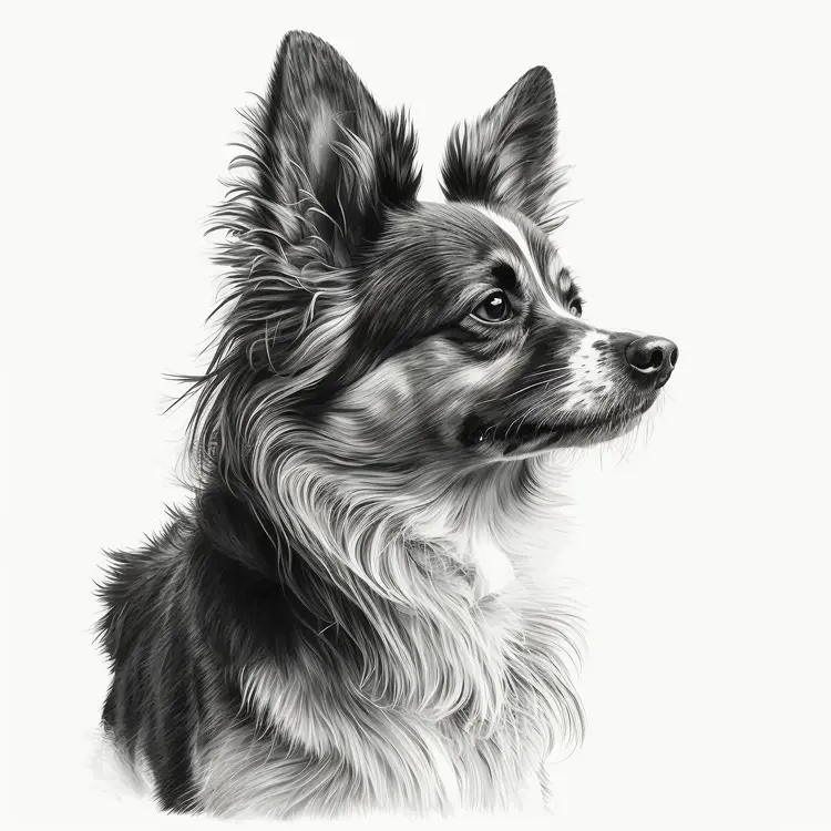 Cute Dog Portrait in Black and White